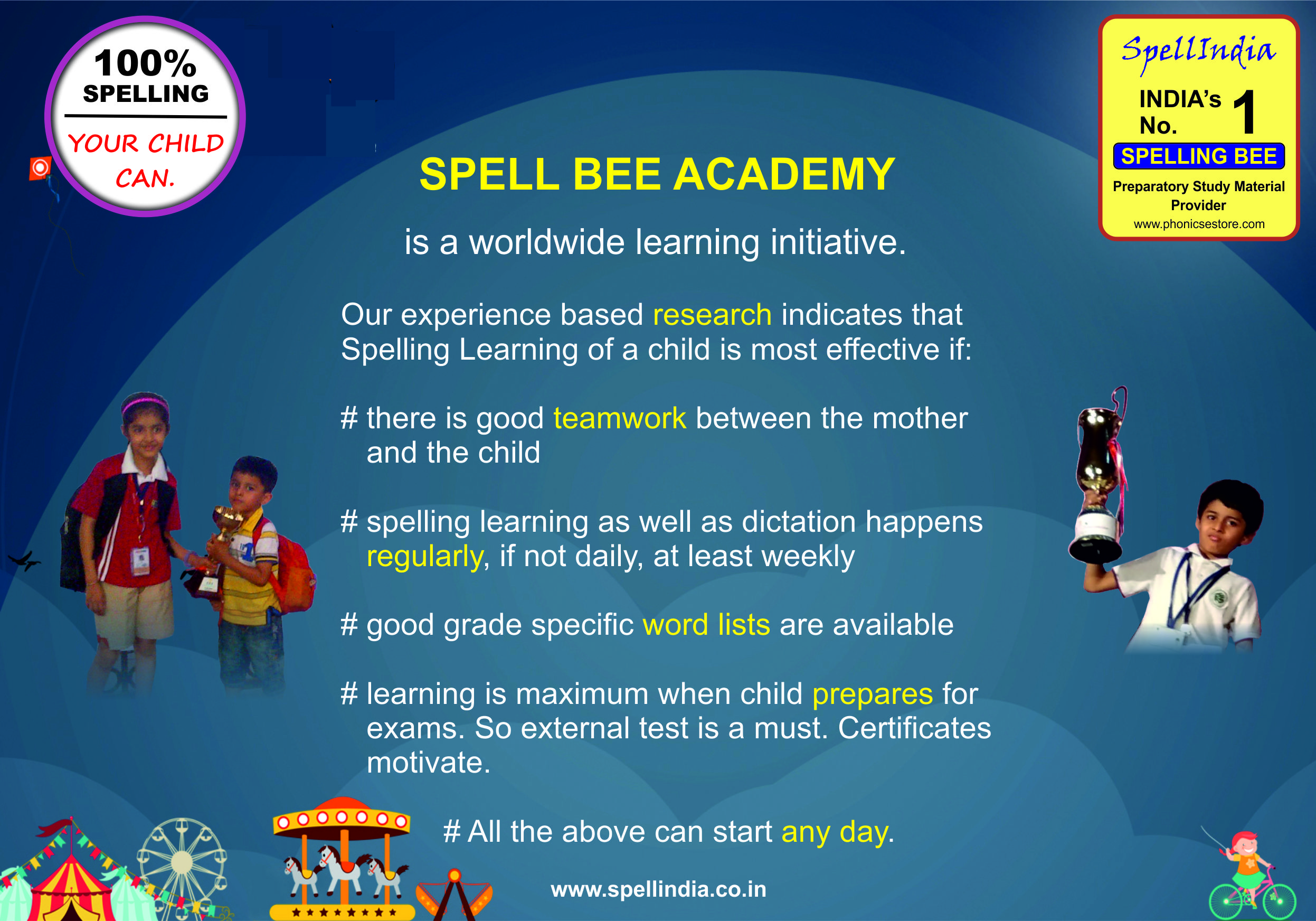 Spelling exams ... Spell Bee exam